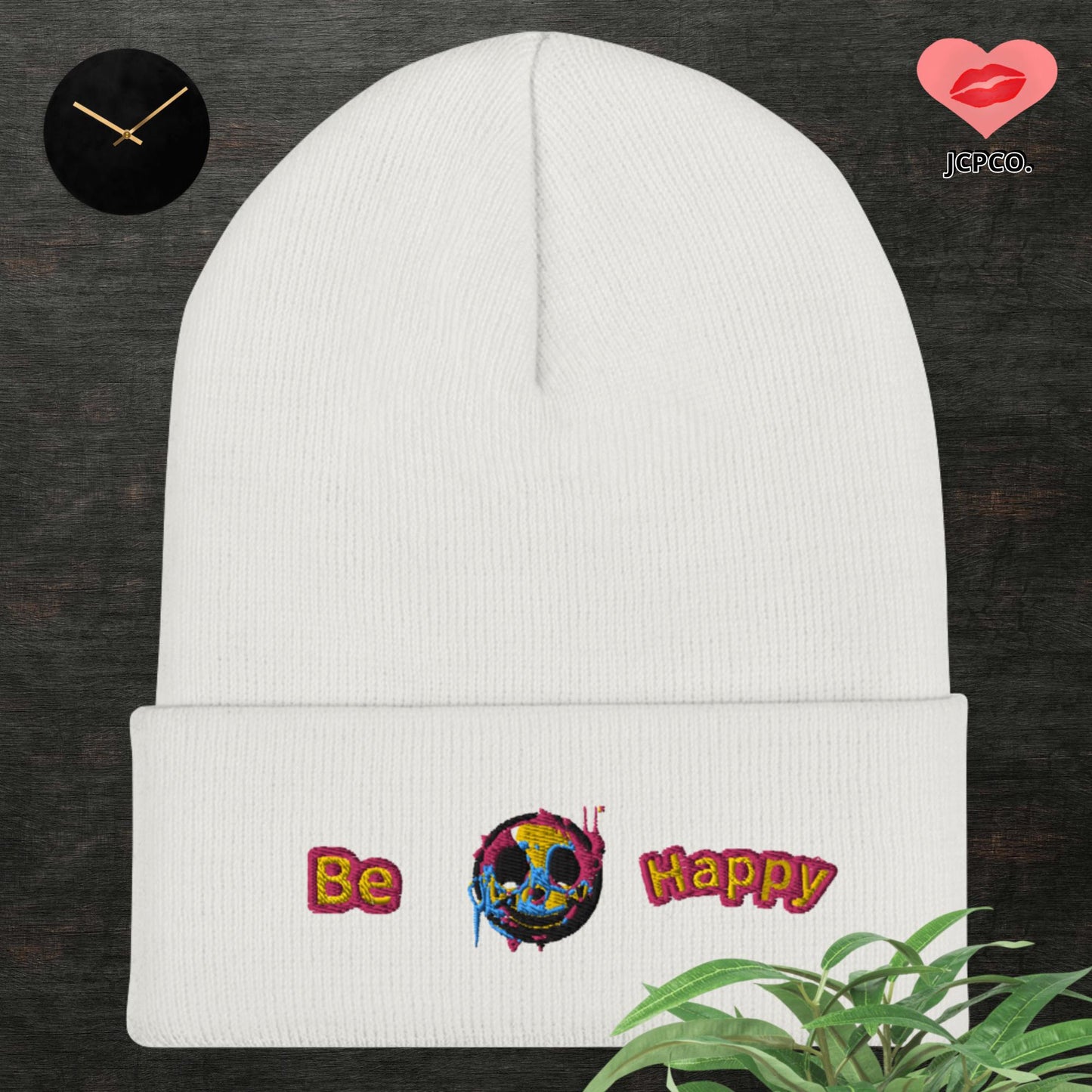 💕Don't Worry Be Happy Cuffed Beanie🧢