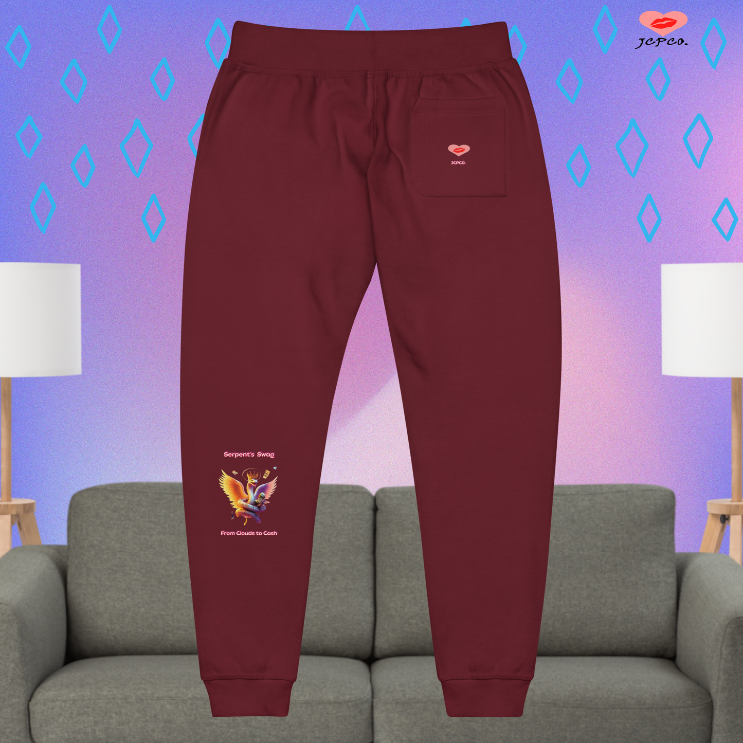 👑Devious Majesty Serpent's Swag 🐍 From Clouds to Cash💵Unisex fleece sweatpants👖