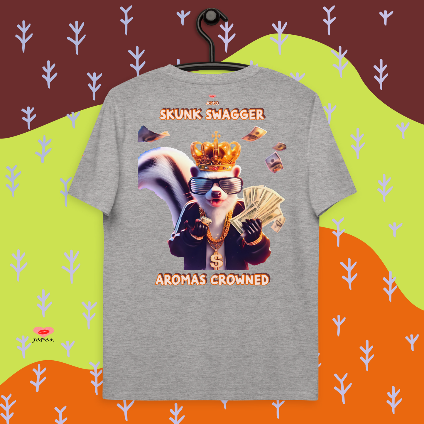 👑Skunk Swagger 🦨Skunk Royalty Can't Be Beat Aromas Crowned💎Unisex organic cotton t-shirt👕