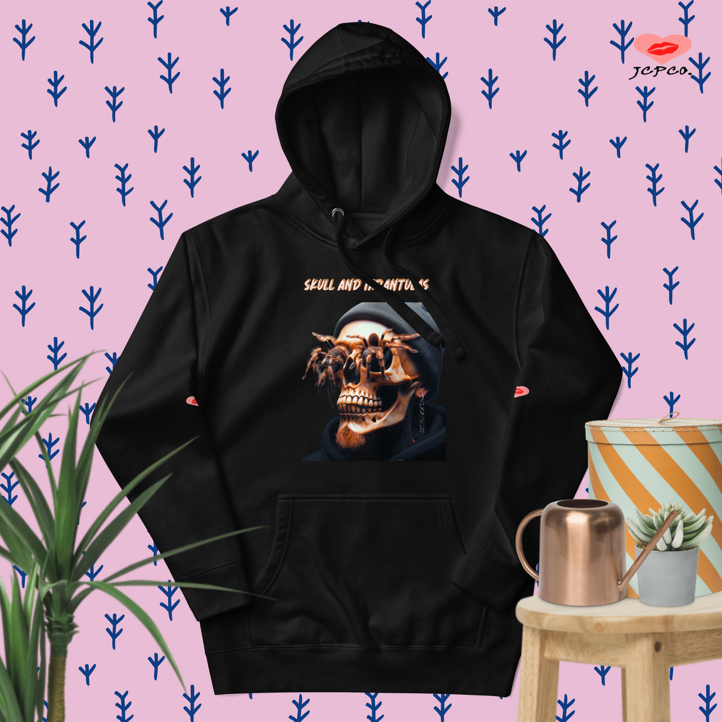 💀🕷Skull and tarantulas because even the afterlife needs some company Unisex Hoodie🧥