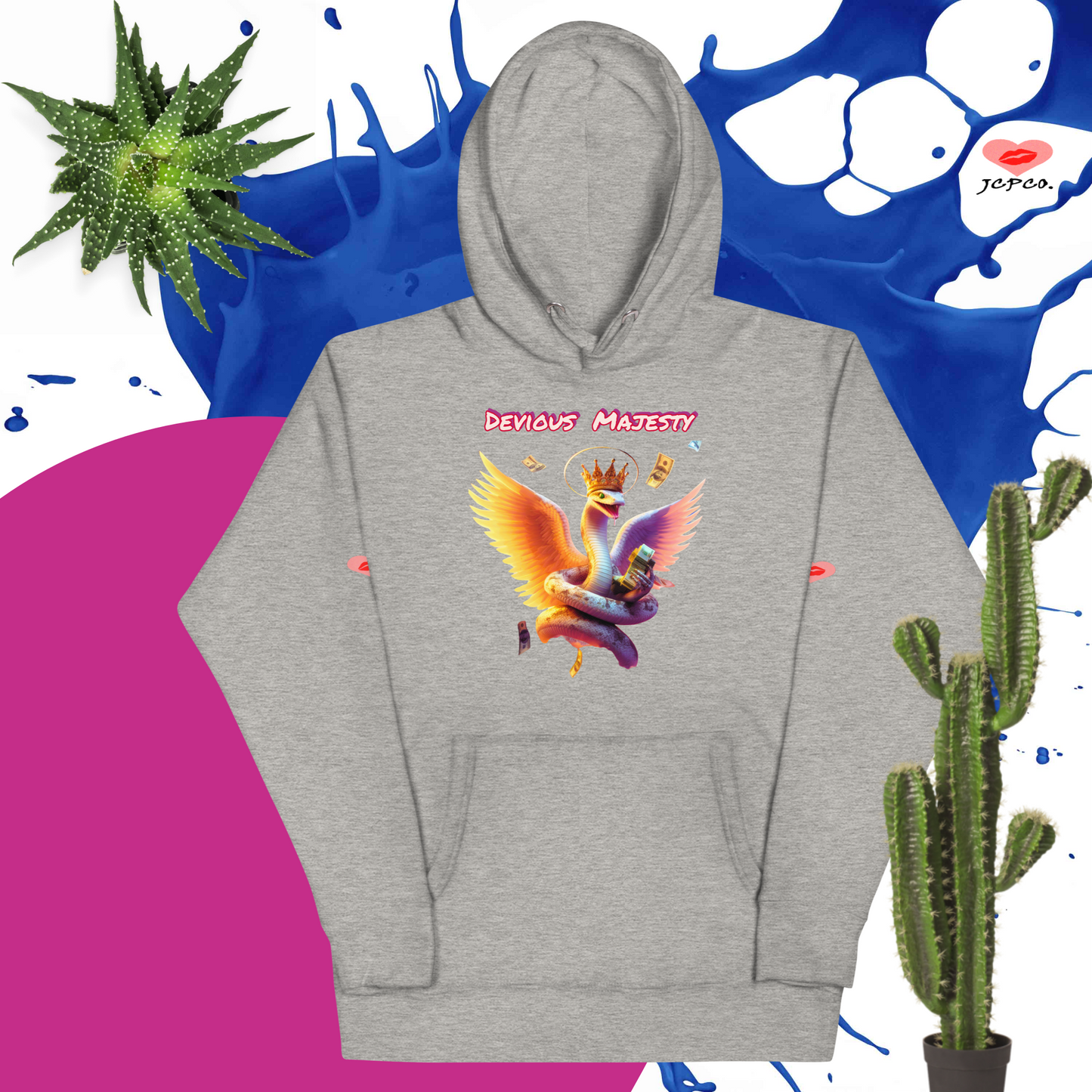 👑Devious Majesty Serpent's Swag 🐍 From Clouds to Cash💵 Unisex Hoodie🧥