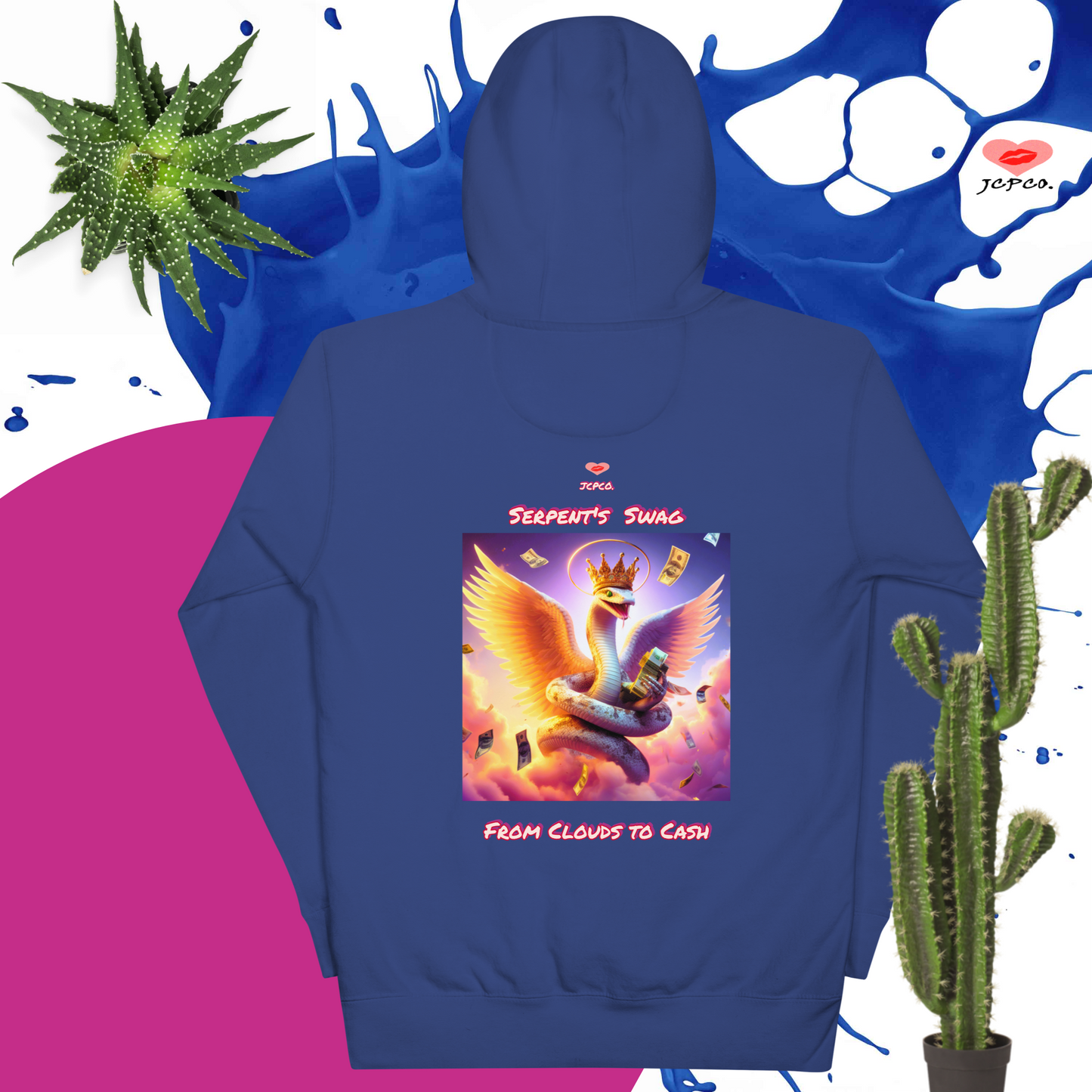 👑Devious Majesty Serpent's Swag 🐍 From Clouds to Cash💵 Unisex Hoodie🧥